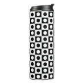 Moderne Abstracte Zwarte & Witte Thermische Tumble Thermosbeker (Gedraaid links)