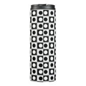 Moderne Abstracte Zwarte & Witte Thermische Tumble Thermosbeker (Achterkant)
