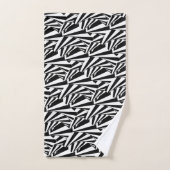 Moderne Abstracte Zwarte & Witte Wervelingen Handd Bad Handdoek (Handdoek)