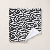 Moderne Abstracte Zwarte & Witte Wervelingen Handd Bad Handdoek (Wasdoekje)