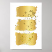 Moderne Accent Wall Abstracte Art Gold Brush Strok Poster (Voorkant)