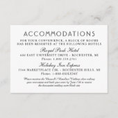 Moderne accommodatie voor zwart-witte bruiloften informatiekaartje (Voorkant)