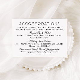 Moderne accommodatie voor zwart-witte bruiloften informatiekaartje