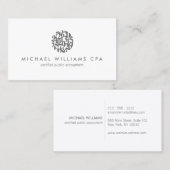 Moderne accountant, Boekhouding Grijs/Wit Visitekaartje (Voorkant / Achterkant)