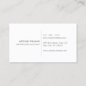 Moderne accountant, Boekhouding Grijs/Wit Visitekaartje (Achterkant)