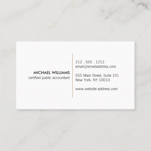 Moderne accountant, Boekhouding II Visitekaartje (Achterkant)