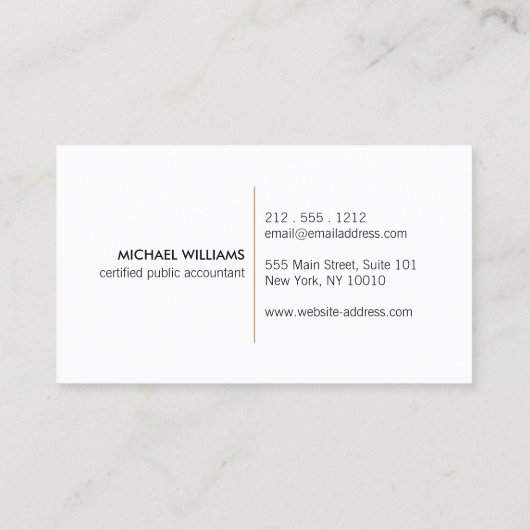 Moderne accountant, Boekhouding II Visitekaartje (Achterkant)