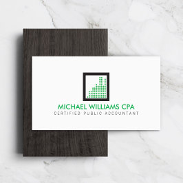 Moderne accountant, financiële Logo in groen Visitekaartje