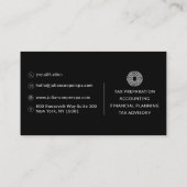 Moderne accountant zwart visitekaartje (Achterkant)