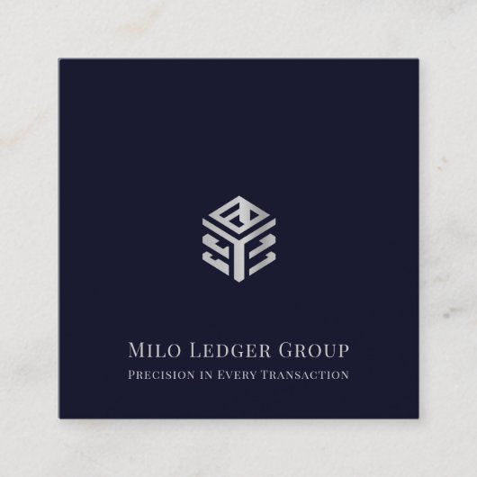 Moderne Accounting Tax Consulting Aangepaste Logo Vierkante Visitekaartje (Voorkant)