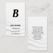 Moderne achtergrond monogram (zwart/wit) drapery visitekaartje (Voorkant / Achterkant)