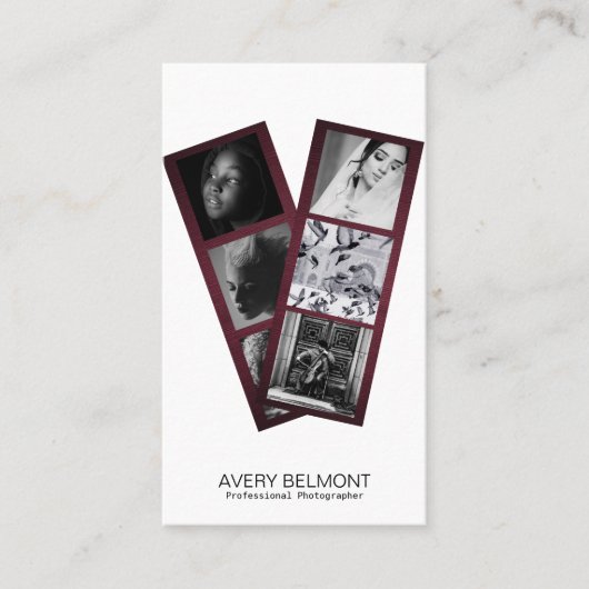 Moderne achtergrond voor collage fotografie visitekaartje (Voorkant)