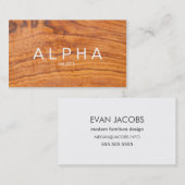 Moderne achtergrondse vormgeving met houten korrel visitekaartje (Voorkant / Achterkant)