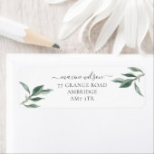 Moderne achterlaten in botanische lederen etiket (Insitu)