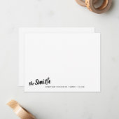 Moderne achternaam Black Script Typography Notitiekaartje (Voorkant / Achterkant in situ)