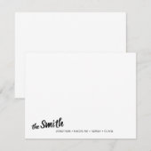 Moderne achternaam Black Script Typography Notitiekaartje (Voorkant / Achterkant)