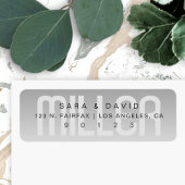 Moderne achternaam met Fading Grey Ombre Etiket