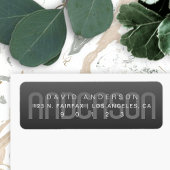 Moderne achternaam met subtiel donkergrijs verloop etiket