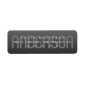 Moderne achternaam met subtiel donkergrijs verloop etiket (Voorkant)