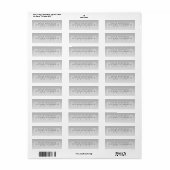 Moderne Achternaam met Subtiele Grijze Gradiënt Etiket (Full Sheet)