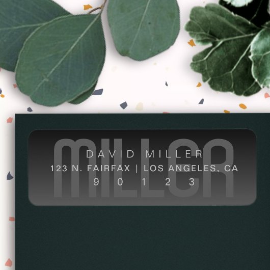 Moderne achternaam Subtiel Zeer donkergrijs verloo Etiket