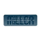 Moderne achternaam Subtiele zeer donkerblauwe verl Etiket (Voorkant)