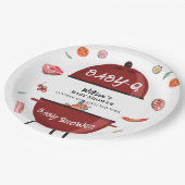 Moderne achtertuin BBQ Baby shower Papieren Bordje (Gekanteld)