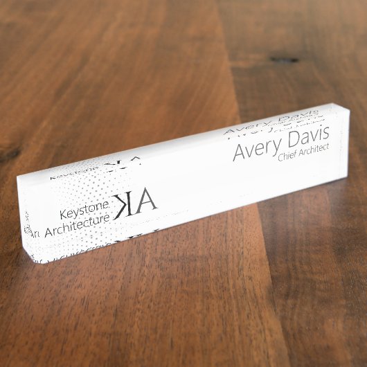 Moderne Acryl Desk naamplaat voor architecten Naambordje (Zijkant)