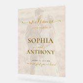 Moderne Acryl Foto Huwelijk Welkom Teken Bord (Hoek)