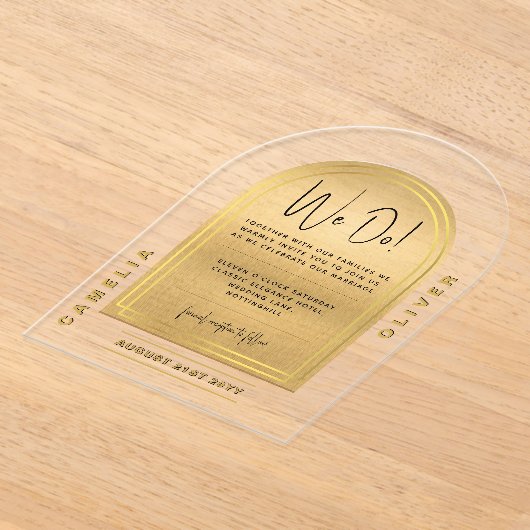 Moderne Acryl Gouden Krachtige Zwarte Minimalistis Acryl Uitnodigingen (Laagn)