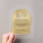 Moderne Acryl Gouden Krachtige Zwarte Minimalistis Acryl Uitnodigingen (Insitu (Draagbaar))