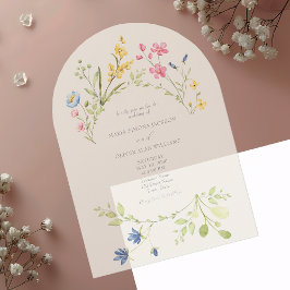 Moderne Acryl Houten Bloemen Trouw Uitnodiging