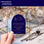 Moderne Acryl Marine Blauw Goud Minimalistische Hu Acryl Uitnodigingen