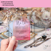 Moderne Acryl Roze Roos Krachtig Minimalistisch Tr Acryl Uitnodigingen