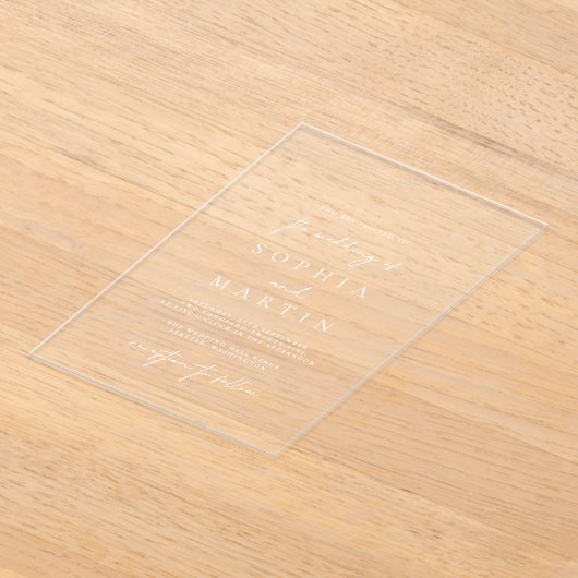 Moderne Acryl Transparante Huwelijksuitnodiging Acryl Uitnodigingen (Laagn)