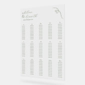 Moderne Acryl Trouwstoel Grafiek | Dark Sage Acryl Bord (Hoek)