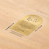 Moderne Acryl Vet Goud Minimalistische Huwelijk Acryl Uitnodigingen (Laagn)