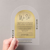 Moderne Acryl Vet Goud Minimalistische Huwelijk Acryl Uitnodigingen (Insitu (Draagbaar))