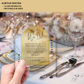 Moderne Acryl Vet Goud Minimalistische Huwelijk Acryl Uitnodigingen