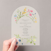 Moderne Acryl Wildflower Huwelijksuitnodiging Acryl Uitnodigingen (Insitu (Draagbaar))