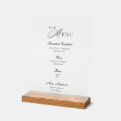 Moderne Acrylaat Bar Menu Trouwbord Acryl Bord (Hoek)
