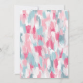 Moderne acrylborstels roze blauwe kerst kaart (Achterkant)