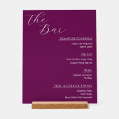 Moderne Acrylique Trouwbar Menu Bord | Bewerkbaar (Voorkant)