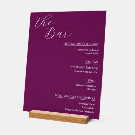 Moderne Acrylique Trouwbar Menu Bord | Bewerkbaar