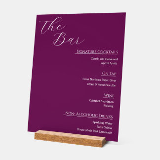 Moderne Acrylique Trouwbar Menu Bord | Bewerkbaar