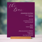 Moderne Acrylique Trouwbar Menu Bord | Bewerkbaar (Neutraal)
