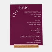 Moderne Acrylique Trouwbar Menu Bord | Bewerkbaar (Voorkant)