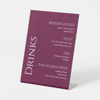 Moderne Acrylique Trouwbar Menu Bord | Bewerkbaar  Reclamebord Met Voetstuk