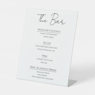 Moderne Acrylique Trouwbar Menu Bord | Bewerkbaar Reclamebord Met Voetstuk