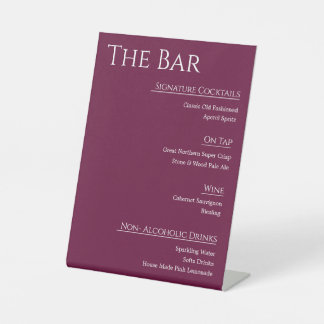 Moderne Acrylique Trouwbar Menu Bord | Bewerkbaar Reclamebord Met Voetstuk